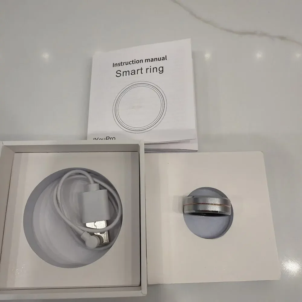 Smart Ring Heart Rate Blood Pressure New Open Box Sleep Tracker Health 9 Silver